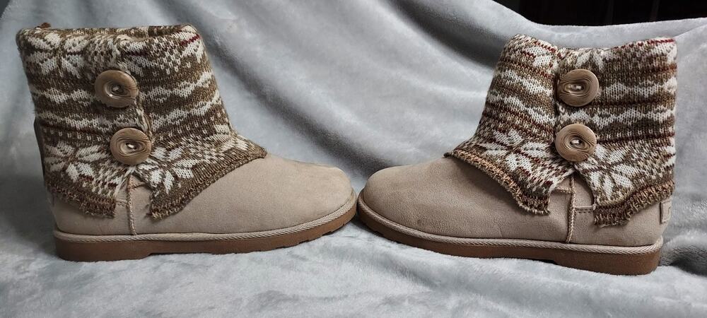NWT Makalu Women's Winter Boots Size 8 Knit Sweater Fair Isle Snowflake Cuff NEW